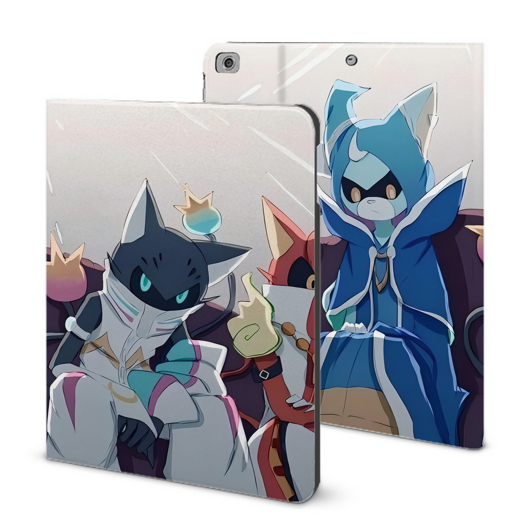 （画像用） 妖怪ウォッチ Yo-kai Watch IPad ケース ブック型 PUレザー TPU 耐衝撃 軽量 薄型 ペン収納なし 全面保護 IPad 各モデル対応